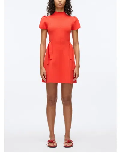 3.1 Phillip Lim Compact Rib Tulip Mini Dress In Poppy