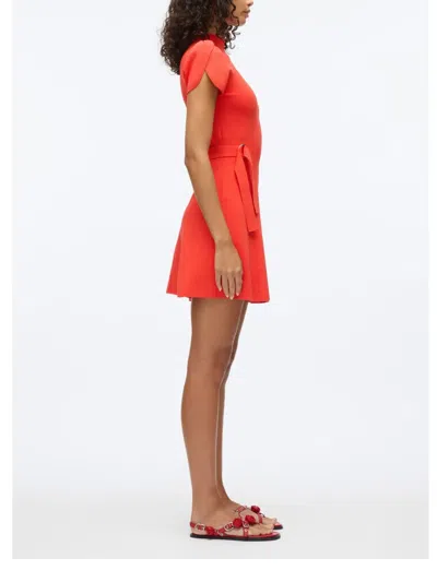 3.1 Phillip Lim Compact Rib Tulip Mini Dress In Poppy