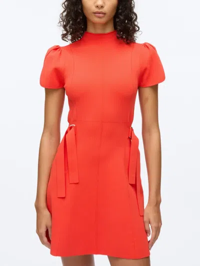 3.1 Phillip Lim Compact Rib Tulip Mini Dress In Poppy