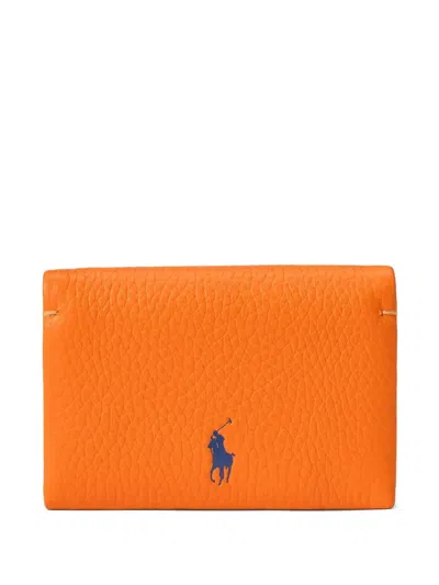 Polo Ralph Lauren Leather Wallet In Orange