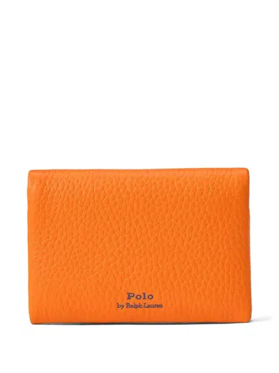 Polo Ralph Lauren Leather Wallet In Orange