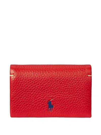 Polo Ralph Lauren Leather Wallet In Red