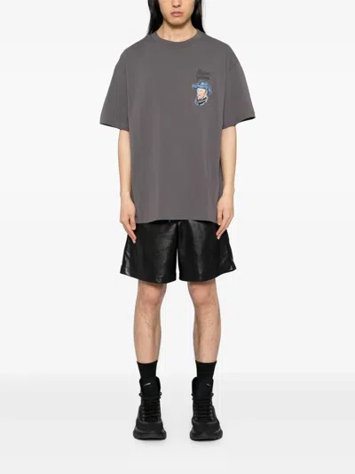Musium Div. Logo-embroidered T-shirt In Grey