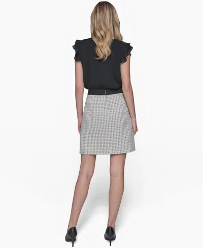 Karl Lagerfeld Women's Tweed A-line Mini Skirt In Black Multi