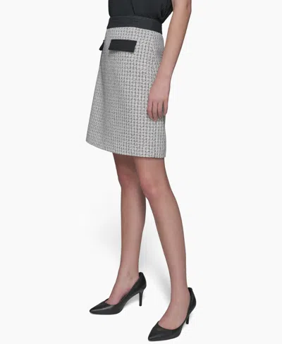 Karl Lagerfeld Women's Tweed A-line Mini Skirt In Black Multi
