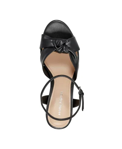 Marc Fisher Deren Platform Heeled Sandal In Black Smooth