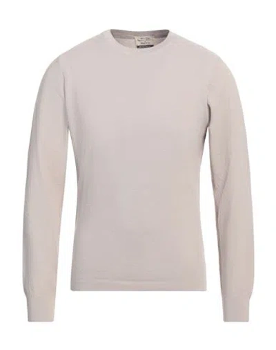 Heritage Man Sweater Taupe Size 38 Cotton In Grey