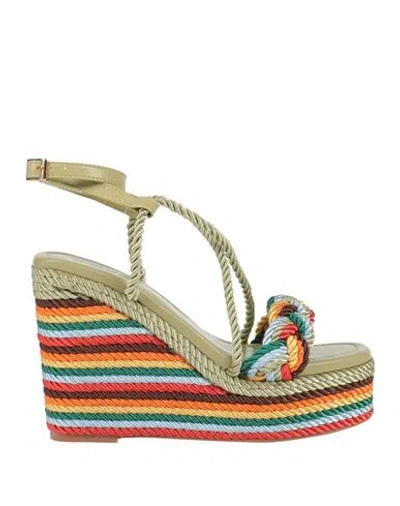 Tosca Blu Woman Espadrilles Sage Green Size 7 Textile Fibers In Green