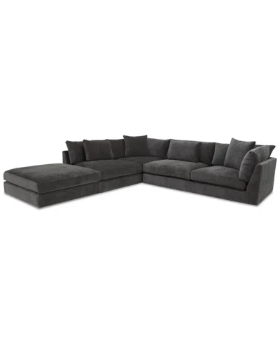 Macy's Merten 3-pc. Fabric Sectional Sofa, Exclusively At Macys In Truffle