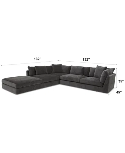 Macy's Merten 3-pc. Fabric Sectional Sofa, Exclusively At Macys In Truffle