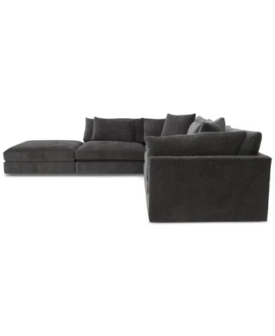 Macy's Merten 3-pc. Fabric Sectional Sofa, Exclusively At Macys In Truffle
