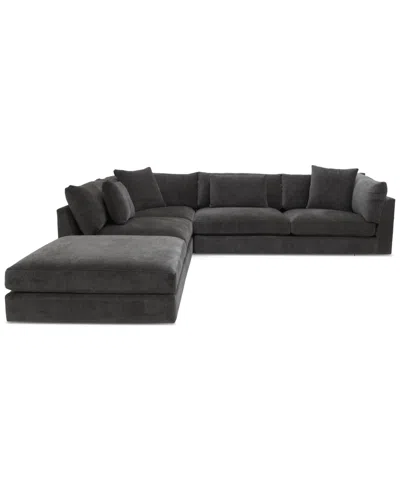 Macy's Merten 3-pc. Fabric Sectional Sofa, Exclusively At Macys In Truffle