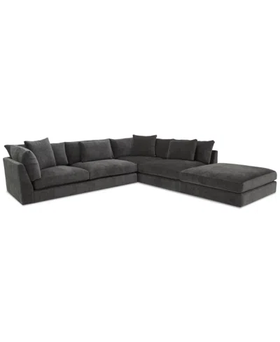 Macy's Merten 3-pc. Fabric Sectional Sofa, Exclusively At Macys In Truffle