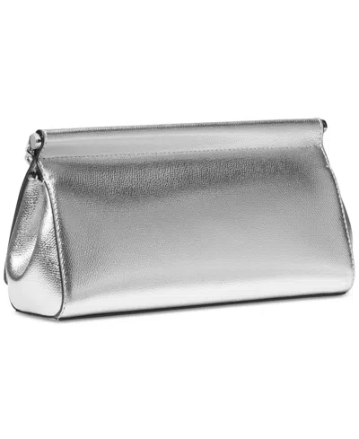 Michael Kors Md Ew Clutch In Silver