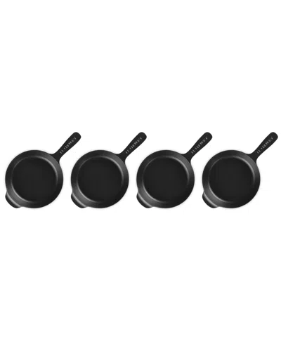 Le Creuset Gourmand Set Of 4 1/3-quart Enamel Cast Iron Skillet In Matte Black