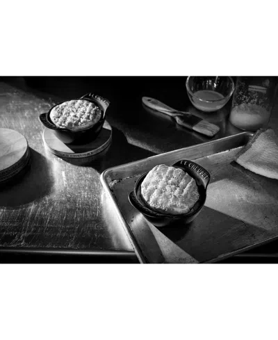 Le Creuset Enameled Cast Iron Mini Round Cocotte, Set Of 4 In Matte Black