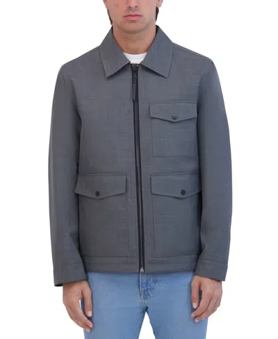 Robert Graham Men's Lightweight Textured Poly Utility Jacket In Gray