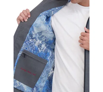 Robert Graham Men's Lightweight Textured Poly Utility Jacket In Gray