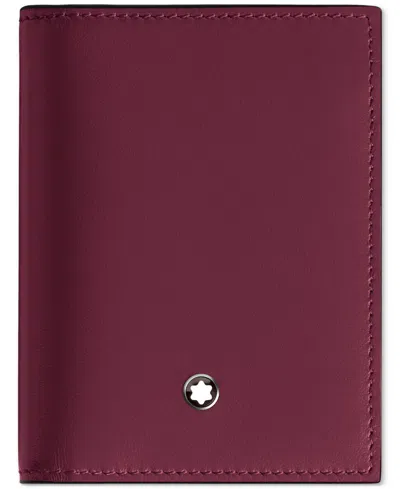 Montblanc Meisterstuck Leather 4cc Card Holder In Cassis