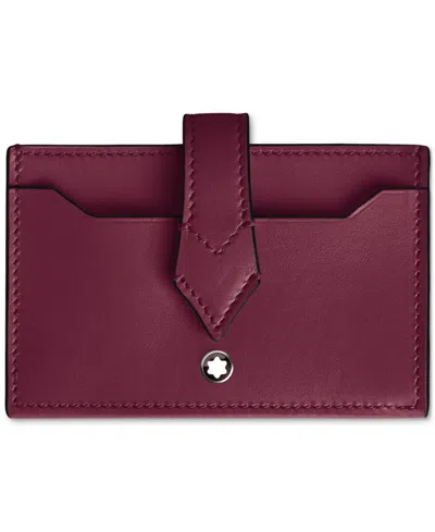 Montblanc Meisterstuck Leather 5cc Card Holder In Cassis