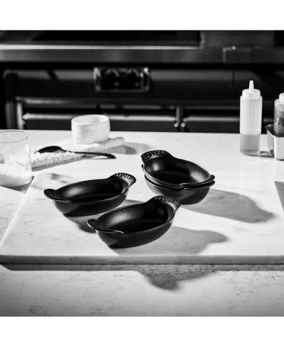 Le Creuset Gourmand Set Of 4 1/3-quart Enamel Cast Iron Braiser In Matte Black