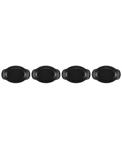 Le Creuset Gourmand Set Of 4 1/3-quart Enamel Cast Iron Braiser In Matte Black