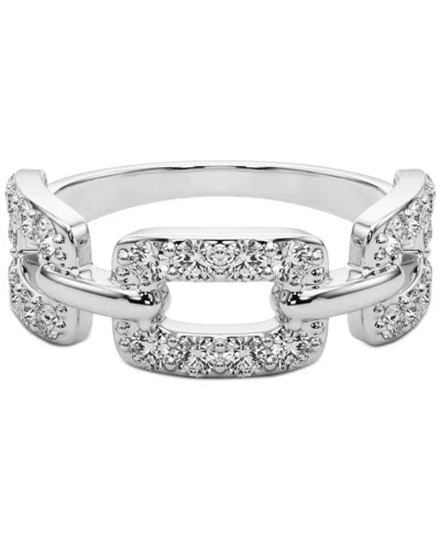 Charles & Colvard Moissanite Link Ring (3/4 Ct. T.w) In Sterling Silver In Sterling Silver