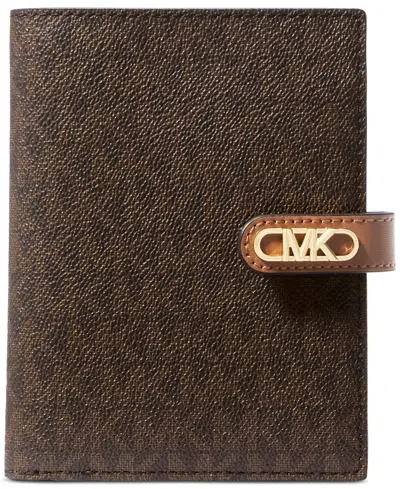 Michael Kors Michael  Empire Medium Tab Passport Wallet In Brown,acorn