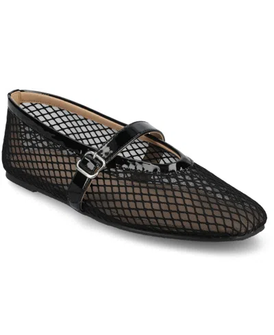 Journee Collection Women's Casha Mesh Mary Jane Flats In Black
