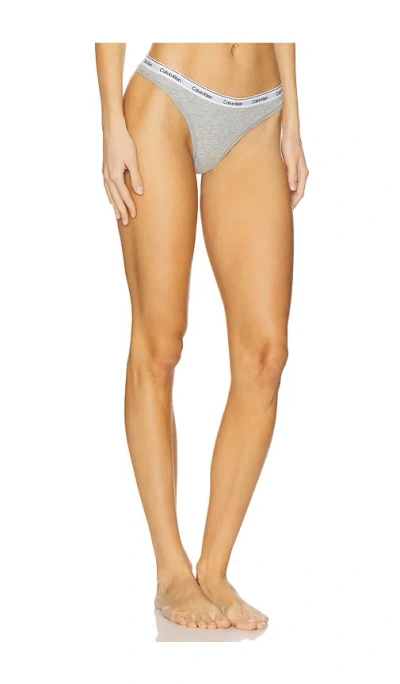 Calvin Klein Underwear Calvin Klein Modern Logo Thong In Grey Heather