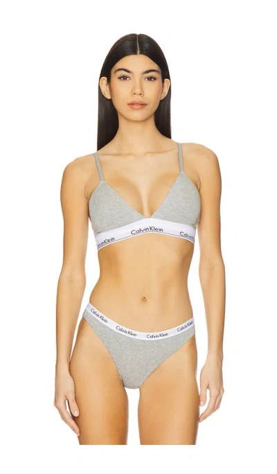 Calvin Klein Underwear Calvin Klein Modern Cotton Lightly Lined Triangle In Grey Heather