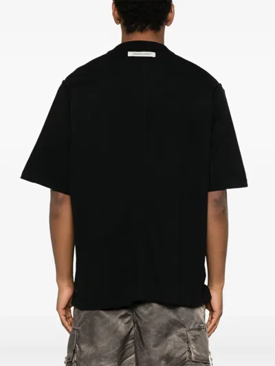 Undercover Boxy Black Short-sleeve T-shirt With Graphic Print In Black