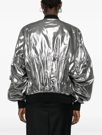 Junya Watanabe Metallic Effect Bomber Jacket In Silver