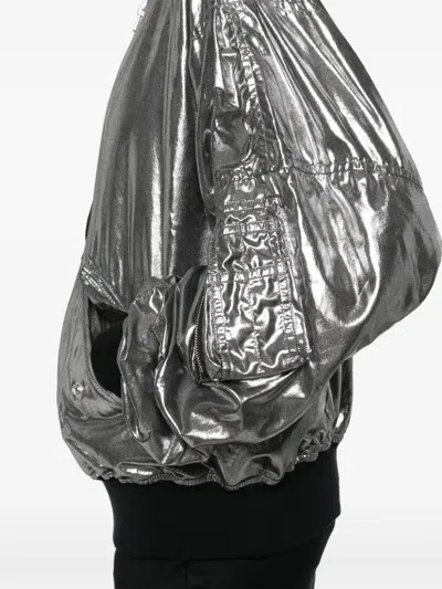 Junya Watanabe Metallic Effect Bomber Jacket In Silver