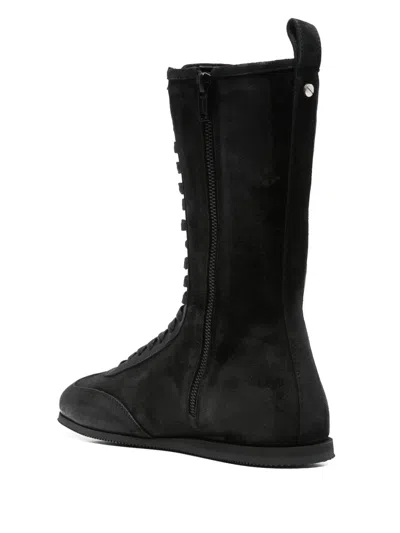 Ann Demeulemeester Suede Boots In Black