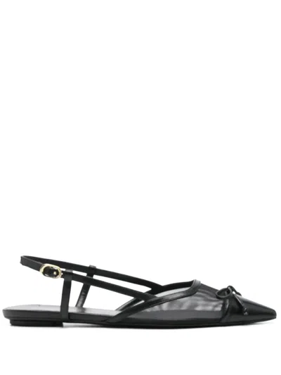 Stuart Weitzman Mid Heel Ballerina Shoes With Pointed Toe In Black