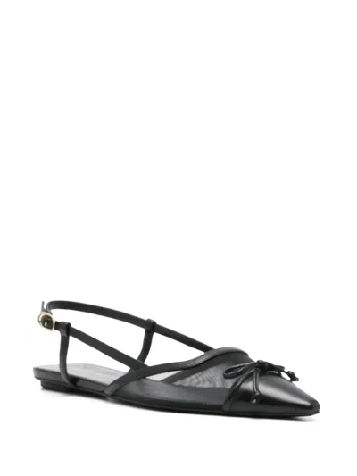 Stuart Weitzman Mid Heel Ballerina Shoes With Pointed Toe In Black