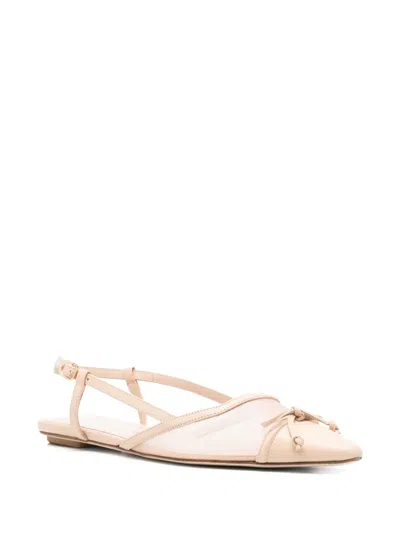 Stuart Weitzman Mesh-panel Ballet Flats In Neutrals