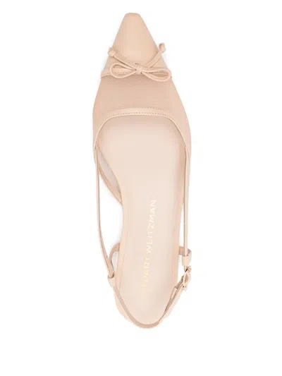 Stuart Weitzman Mesh-panel Ballet Flats In Neutrals