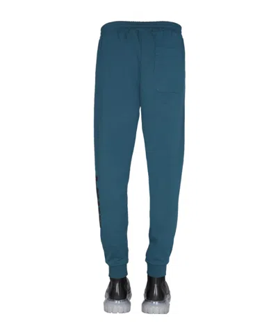 Helmut Lang Logo-detail Cotton Track Pants In Blue