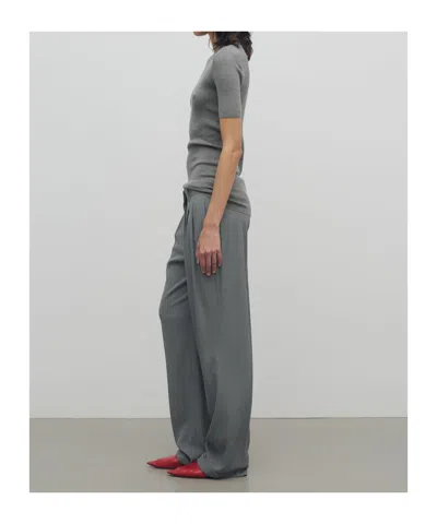 The Row Everhart Pleated Straight-leg Pants In Timouse Grey