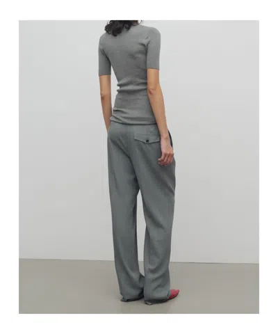 The Row Everhart Pleated Straight-leg Pants In Timouse Grey