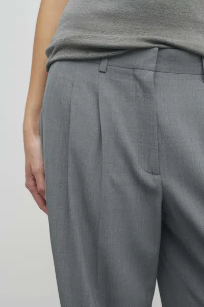 The Row Everhart Pleated Straight-leg Pants In Timouse Grey