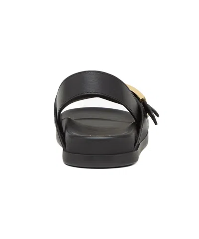 Fendi Women Black Singback Sandals With Ff Buckle Closure And Criss-crossed Straps In Leather Woman