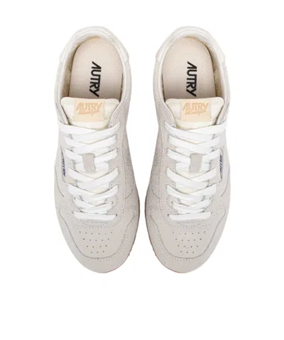 Autry Light Grey Suede Windspin Sneakers In White