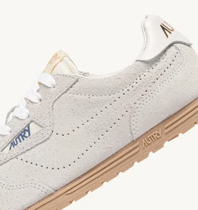 Autry Light Grey Suede Windspin Sneakers In White