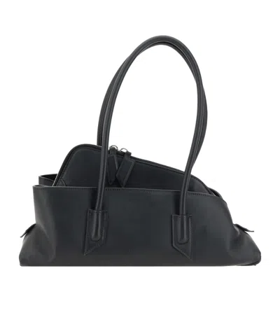Attico Small La Passeggiata Leather Bag In Black