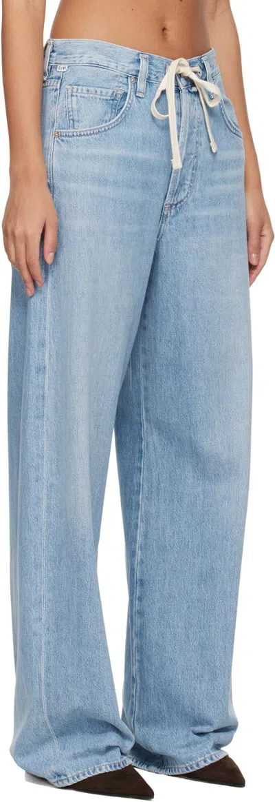 Citizen Of Humanity Brynn Drawstring Trouser Pants In Portola In Blue