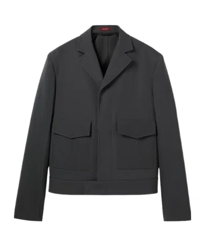 Gucci Dark Grey Jacket In Wool Gabardine Men In Black