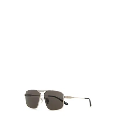 Balenciaga Rectangular Frame Sunglasses In Metal In Green